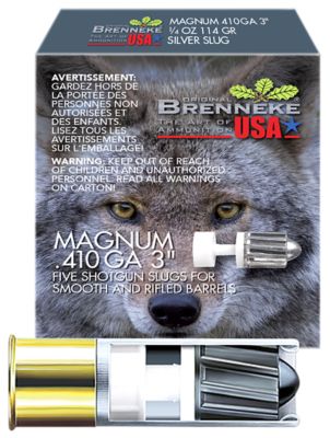 Brenneke .410-Bore Magnum Shotgun Slugs, 3 in., 1/4 oz., 5 Rounds