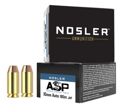 Nosler Assured Stopping Power 10mm Auto 180-Grain Jacketed Hollow Point Handgun Ammunition, 20 Rounds