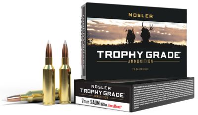 Nosler Trophy Grade 7mm Remington 160-Grain Nosler Spitzer Partition Rifle Ammunition, 20 Rounds