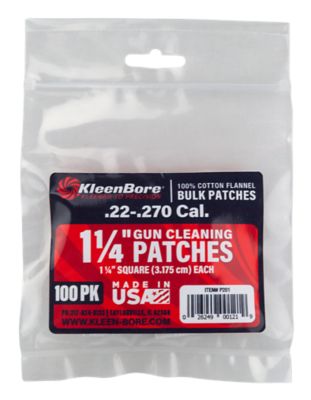 KleenBore .22/.270 Caliber Super Shooter 100% Cotton Flannel Cleaning Patches, 1.25 in., 100 pc.