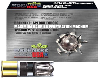 Brenneke 12-Gauge Special Forces Maximum Barrier Penetration Magnum Shotgun Slugs, 2.75 in., 1-3/8 oz., 5 Rounds