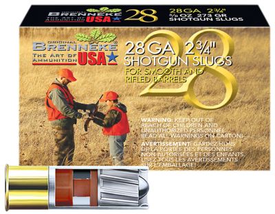 Brenneke 28-Gauge Shotgun Slugs, 2.75 in., 5/8 oz., 5 Rounds
