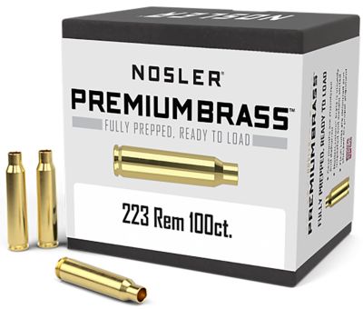 Nosler .223 Remington Premium Brass Unprimed Rifle Cases, 100 Rounds