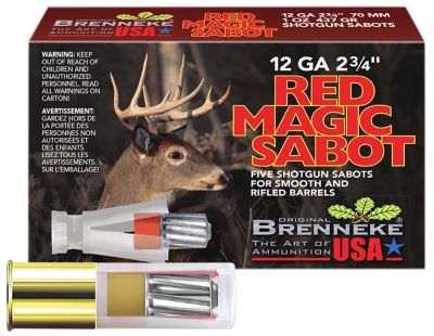 Brenneke 12-Gauge Red Magic Sabot Shotgun Slugs, 2.75 in., 1 oz., 5 Rounds