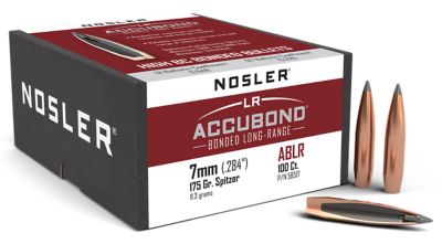 Nosler AccuBond Long-Range 7mm 175-Grain Spitzer Point Reloading Rifle Bullets, 100 Rounds