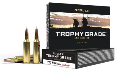 Nosler Trophy Grade .270 Win Short Mag 140-Grain Nosler AccuBond Rifle Ammunition, 20 Rounds