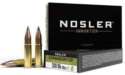 Nosler Expansion-Tip .300 AAC Blackout 110-Grain E-Tip Lead-Free Rifle Ammunition, 20 Rounds