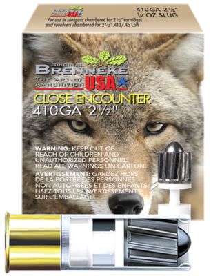 Brenneke .410-Bore Close Encounter Home Defense Sabot Shotgun Slugs, 2.5 in., 1/4 oz., 5 Rounds