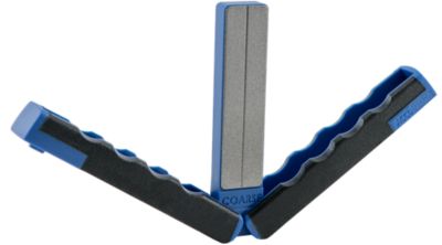 Accusharp Folding Diamond Paddle Sharpener with Overmolded Rubber Handle, Black/Blue