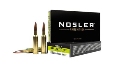 Nosler Ballistic Tip 6.5 Creedmoor 120-Grain Spitzer Ballistic Tip Rifle Ammunition, 20 Rounds