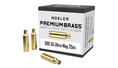 Nosler .300 Rem SAUM Premium Brass Unprimed Rifle Cases, 25 Rounds