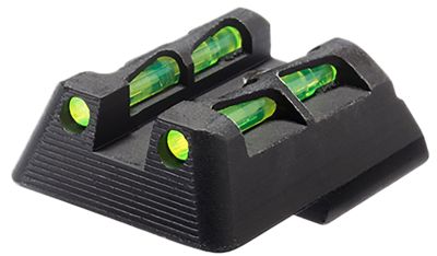HiViz LiteWave Rear Sight for H&K 45/P30/VP9/VP40, Green/Red, Black Frame