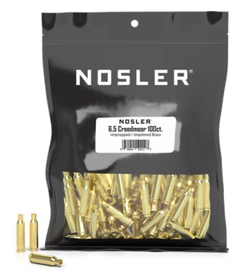 Nosler 6.5 Creedmoor Premium Brass Unprimed Rifle Cases, 100 Rounds