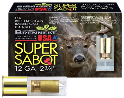 Brenneke 12-Gauge SuperSabot Shotgun Slugs, 2.75 in., 1-1/8 oz., 5 Rounds