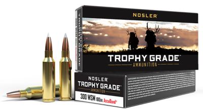 Nosler Trophy Grade .300 Win Short Mag 180-Grain Nosler AccuBond Rifle Ammunition, 20 Rounds