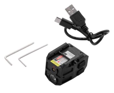 Alliance Consumer Group MYCRO Rail Mount Light, Matte Black, PA66 Nylon, 50/150/300-Lumen, Green Laser