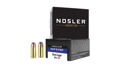 Nosler Defense 9mm Luger 124-Grain Bonded Performance Jacketed Hollow Point Handgun Ammunition, 20 Rounds