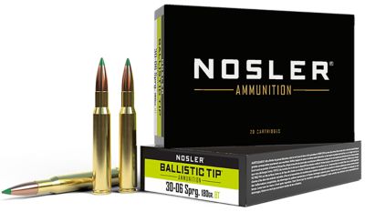 Nosler Ballistic Tip .30-06 Springfield 180-Grain Spitzer Ballistic Tip Rifle Ammunition, 20 Rounds