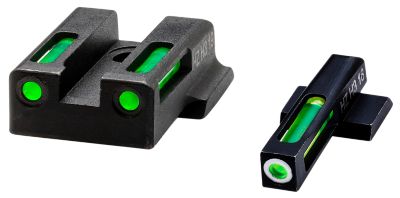 HiViz LiteWave H3 Green Tritium White Outline Front and Green Fiber-Optic Rear Sights, Fits S&W 9EZ