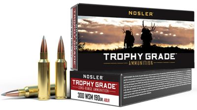 Nosler Trophy Grade .300 Win Short Mag 190-Grain Nosler Spitzer AccuBond Long-Range Rifle Ammunition, 20 Rounds