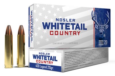 Nosler Whitetail Country .400 Legend 215-Grain Rifle Ammunition, 20 Rounds
