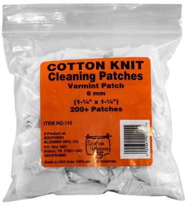 Southern Bloomer 6mm Caliber Cotton Cleaning Patches, 200 pc.