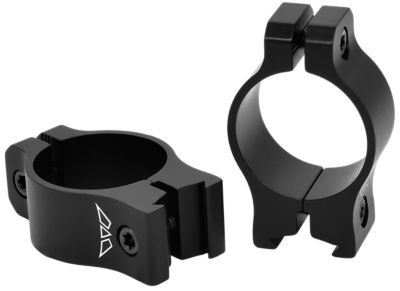 Warne Vapor Rimfire Rings, 1 in. Tube, Low, 0 MOA, 3/8 in. Dovetail, Vertical Split, Matte Black, Aluminum