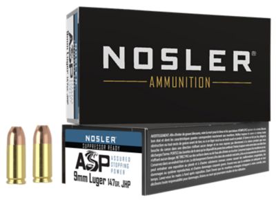 Nosler Assured Stopping Power 9mm Luger 147-Grain Jacketed Hollow Point Handgun Ammunition, 50 Rounds