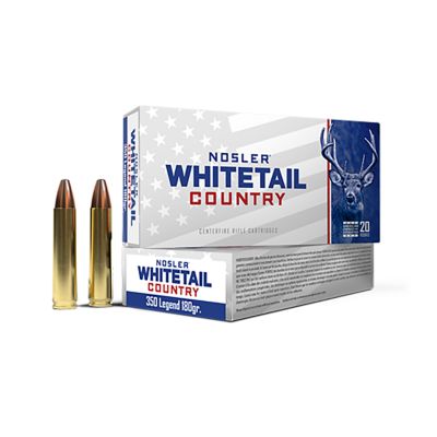 Nosler Whitetail Country .350 Legend 180-Grain Rifle Ammunition, 20 Rounds