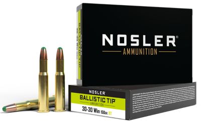 Nosler Ballistic Tip .30-30 Win 150-Grain Round Nose Ballistic Tip Rifle Ammunition, 20 Rounds