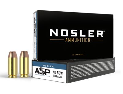 Nosler Assured Stopping Power .40 S&W 180-Grain Jacketed Hollow Point Handgun Ammunition, 50 Rounds