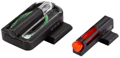 HiViz FastDot H3 Red Fiber-Optic and Green Tritium Sights, Black, Fits Springfield Hellcat Pro