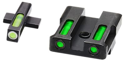 HiViz LiteWave H3 Green Tritium White Outline Front and Green Fiber-Optic Rear Sights, Fits Springfield XD
