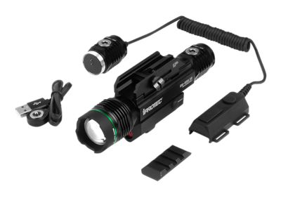 iprotec RM400LSR Gun Light and Laser Combo, Black Anodized 40/400-Lumen, Green Light/Red Laser