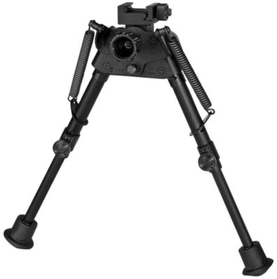 Harris Bipods 6 to 9 in. Steel/Aluminum Swivel BR Picatinny Bipod with Self-Leveling Legs and Rubber Feet, Black