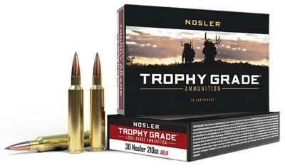 Nosler Trophy Grade .30 Nosler 210-Grain Nosler Spitzer AccuBond Long-Range Rifle Ammunition, 20 Rounds