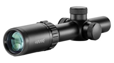 Hawke Sports Optics 1-4x 20mm Vantage IR Rifle Scope, 1 in. Tube, Illuminated Red/Green Turkey DOT IR Reticle, Black