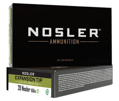 Nosler Expansion-Tip .28 Nosler 150-Grain E-Tip Lead-Free Rifle Ammunition, 20 Rounds