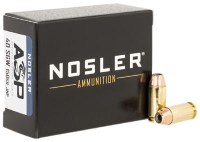 Nosler Assured Stopping Power .40 S&W 150-Grain Jacketed Hollow Point Handgun Ammunition, 20 Rounds