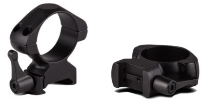 Konus Steel Rings, 30mm Tube, High, 0 MOA, Picatinny/Weaver, Quick Release, Matte Black, Steel Alloy