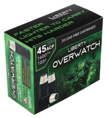 Liberty Ammunition OverWatch .45 ACP 105-Grain Open Cavity Design Handgun Ammunition, 20 Rounds