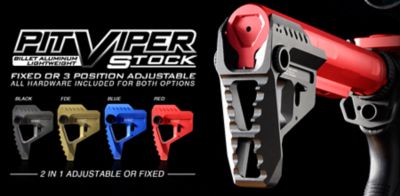 Strike Industries Pit Viper Stock for AR-Platform, Red, Aluminum