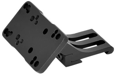 Warne Red Dot Riser 45 Degree Offset Reflex Mount for Doctor/Sig Romeo3/Vortex Viper/Holosun, Black Anodized, Aluminum, Right