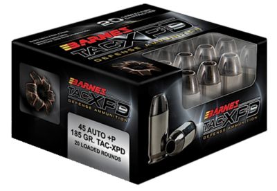 Barnes Bullets TAC-XPD .45 ACP 185-Grain TAC-XP Handgun Ammunition, 20 Rounds