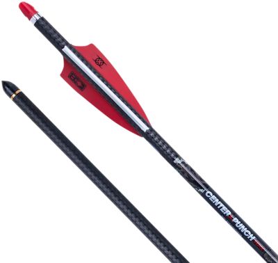 TenPoint 20 in. CenterPunch HPX Carbon Arrows with Alpha-Nock HPX, 001 Straightness, Red, 6-Pack