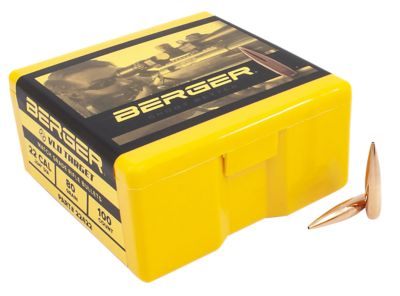Berger Bullets VLD Target Long-Range .22 Caliber 80-Grain Secant Very Low Drag Reloading Rifle Bullets, 100 Rounds