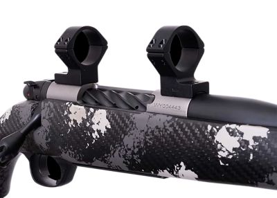 Weatherby Scope Mount/Ring Combo for Weatherby Mark V, Matte Black, Alloy, 30mm Tube Medium Rings, Magnum 9-Lug Action