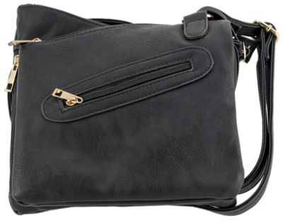 Bulldog Cross Body Purse with Holster for Small Autos & Revolvers, Ambidextrous, Black, Leather