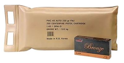 PMC Bronze Battle Pack .45 ACP 230-Grain Full Metal Jacket Handgun Ammunition, 250 Rounds