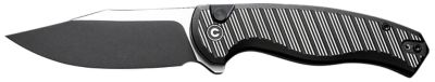 Civivi Knives 3.30 in. Stormhowl Folding Knife, Clip Point Black, Stonewashed, Nitro-V Steel Blade, Black, Aluminum Handle